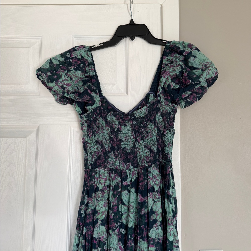 Free People Navy and Teal Floral Maxi Dress - Picture 10 of 11